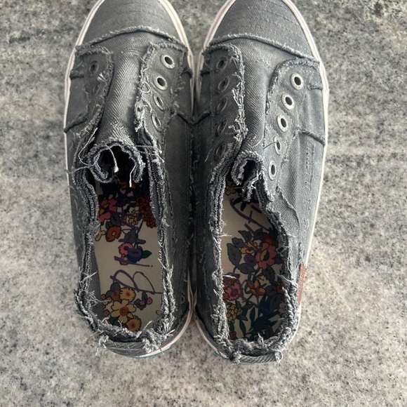 Women’s play slip on sneaker Blowfish Malibu grey frayed twill 7.5 - Picture 5 of 5
